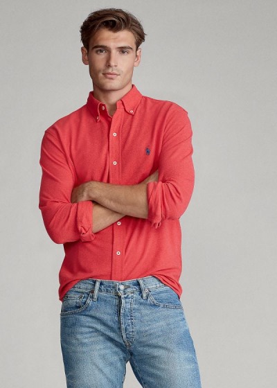 Camisa Polo Ralph Lauren Hombre Coral - Featherweight Mesh - YQADU2785